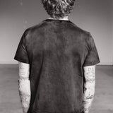 DISTRESSED CROPPED TEE - VINTAGE BLACK