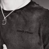 DISTRESSED CROPPED TEE - VINTAGE BLACK