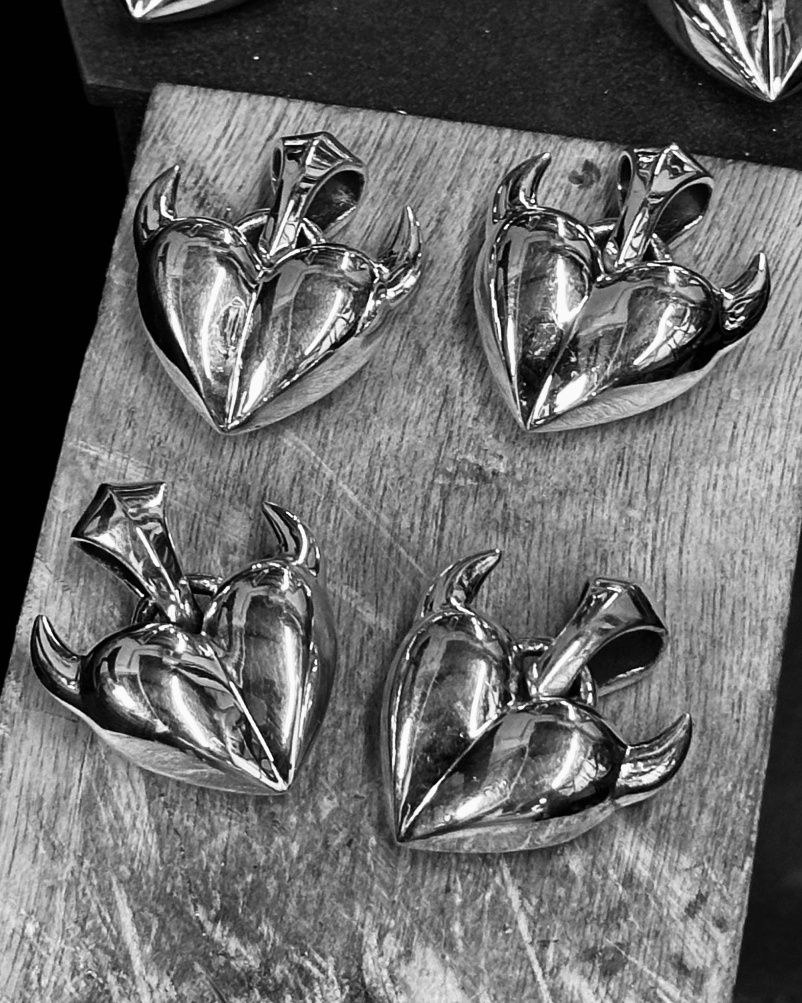 LARGE HORNED HEART PENDANT - North Cross - Pendant