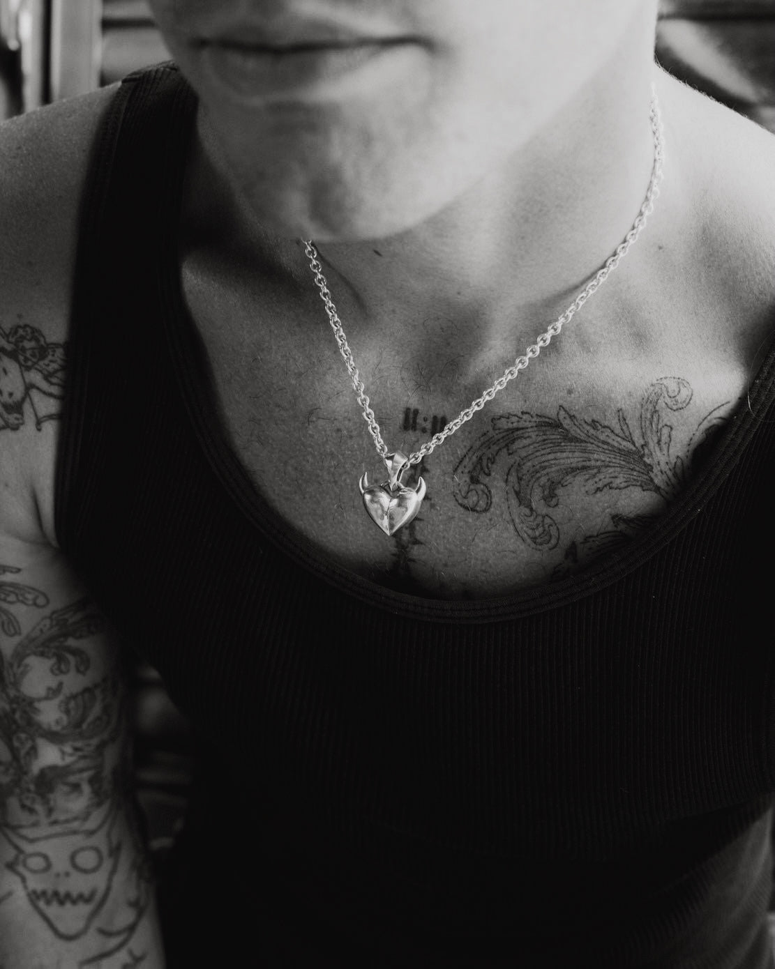 LARGE HORNED HEART PENDANT - North Cross - Pendant