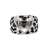 LEOPARD HORNED HEART RING - North Cross - Rings