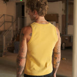 RIBBED TANK TOP - VINTAGE YELLOW - North Cross -
