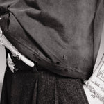 DISTRESSED CROPPED TEE - VINTAGE BLACK - North Cross - 