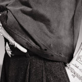 DISTRESSED CROPPED TEE - VINTAGE BLACK - North Cross - 