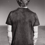 DISTRESSED CROPPED TEE - VINTAGE BLACK - North Cross - 