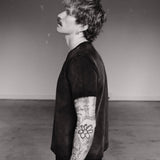 DISTRESSED CROPPED TEE - VINTAGE BLACK - North Cross - 