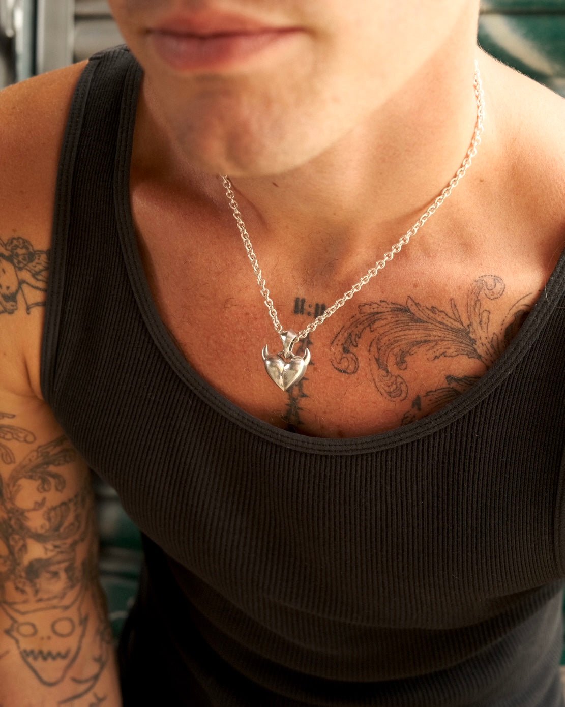 LARGE HORNED HEART PENDANT - North Cross - Pendant